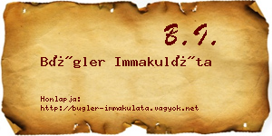 Bügler Immakuláta névjegykártya